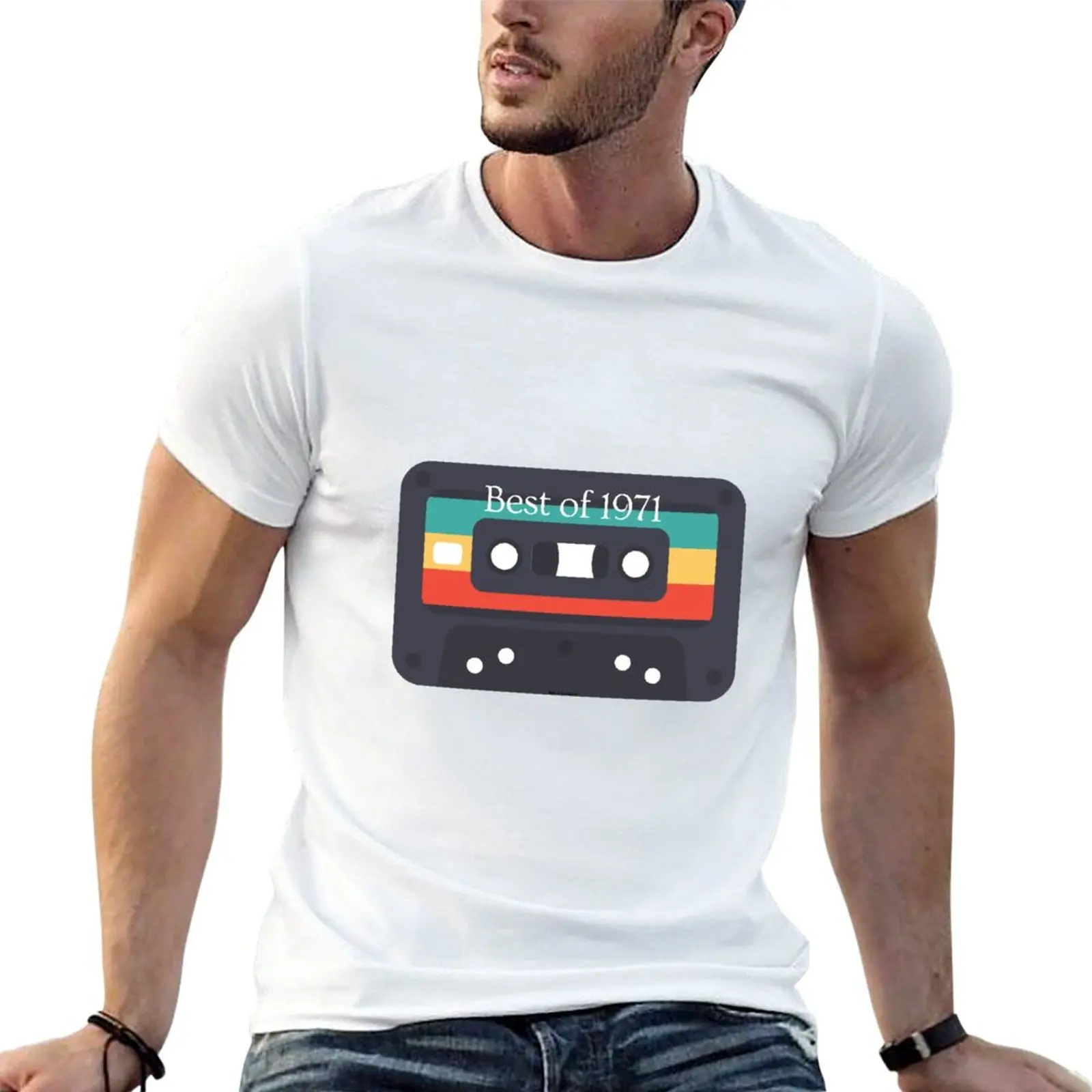 

Best Of 1971 50st Birthday Gifts Cassette Tape Vintage T-Shirt Blouse sweat shirt Men's t-shirts