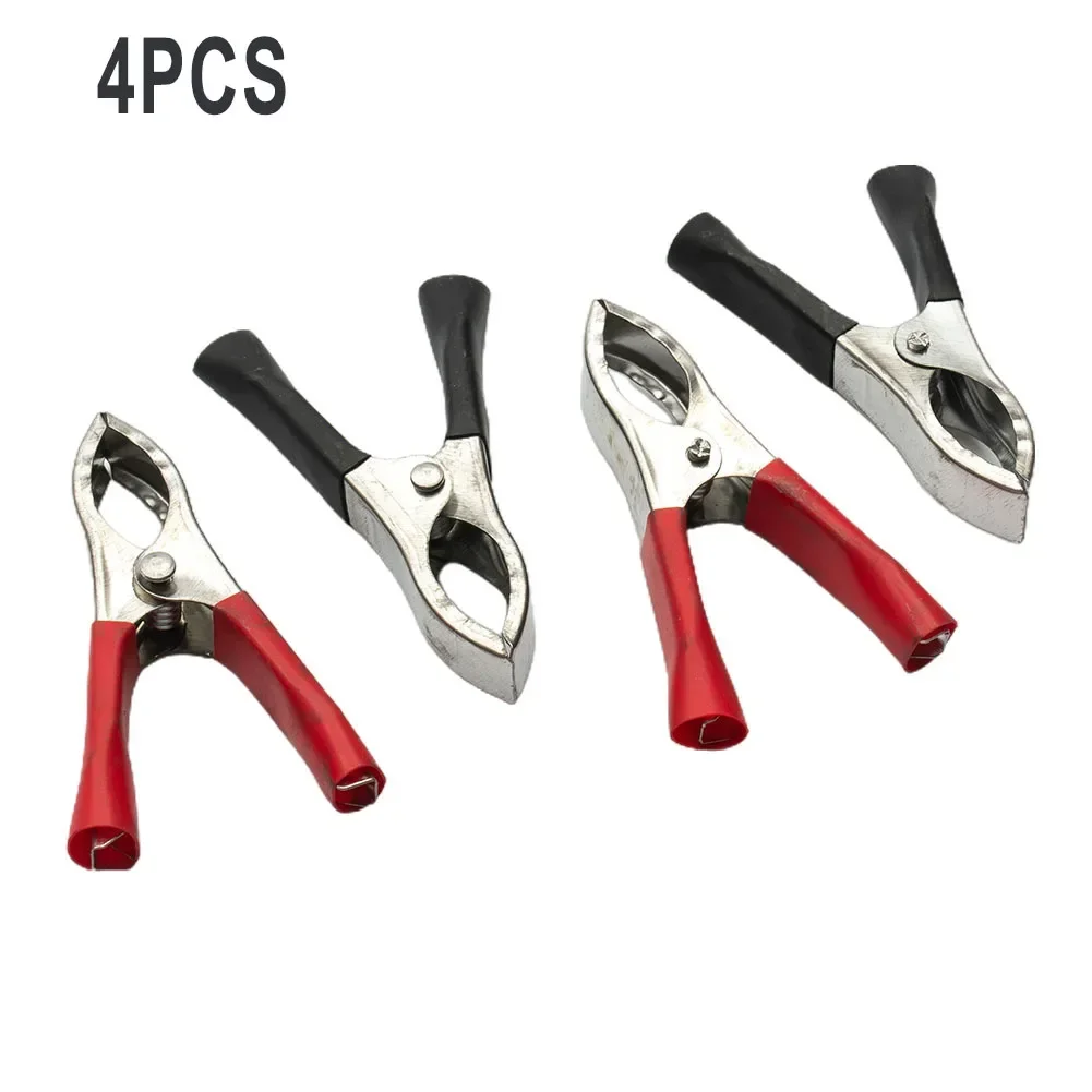 ALLGOOD 4PCS 30A 75MM Crocodile Alligator Clips Car Van Battery Low Voltage Test Lead Insulated Test Alligator Clamps