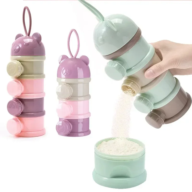 3 Layers Portable Baby Milk Powder Container Food Snack Storage Cup Infant Feeding Mix Container Layered Milk Powder Box