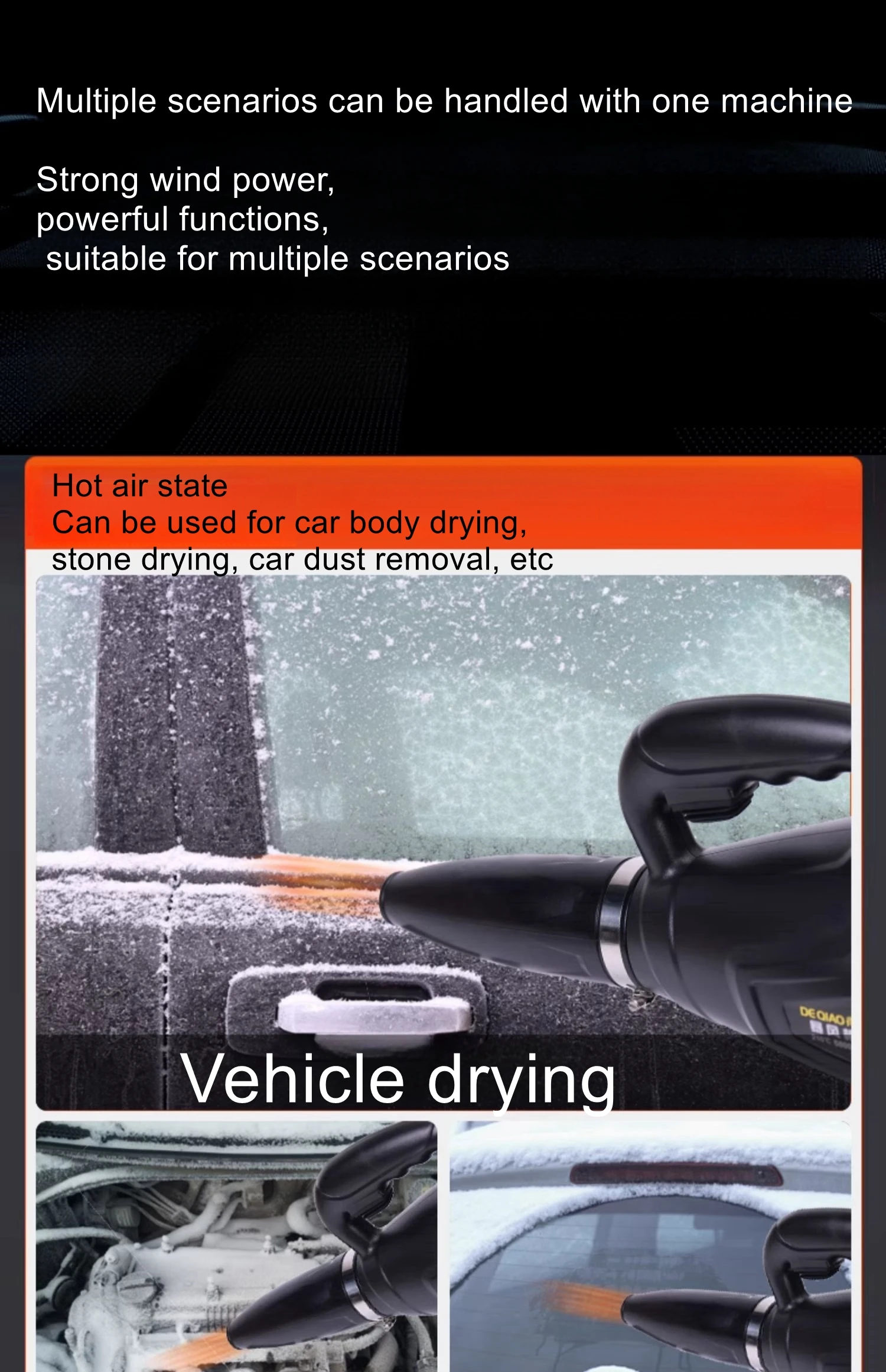 Hot and Cold Storm Machine Car Wash Blowing Water Powerful Drying