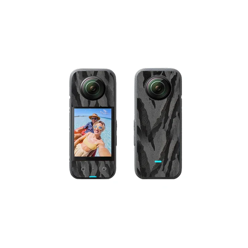 3D 블랙 카모 안티 스크래치 PVC 스티커 보호 필름 전면 + 후면 스크래치 방지 데칼 스킨 Insta360 One X4 X3 / X2 랩
