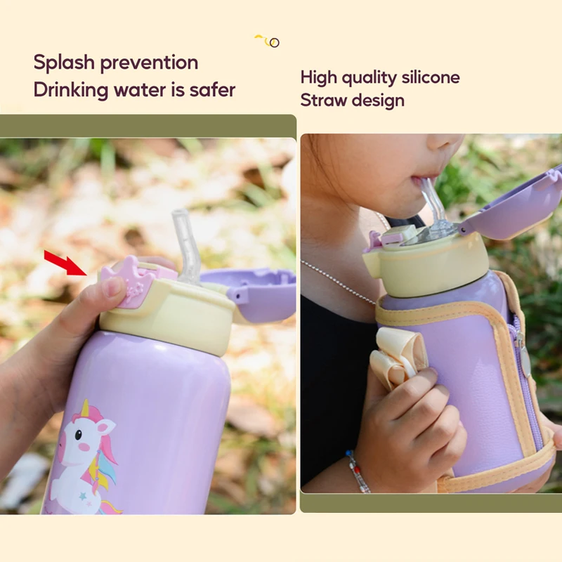 500ml Unicorn Kids Thermos Bottle Cute Children's Thermal Water