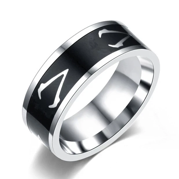 MOREDEAR 8MM Titanium Rings for Men and Women Birthday Gift triangular pattern discredit Ring 