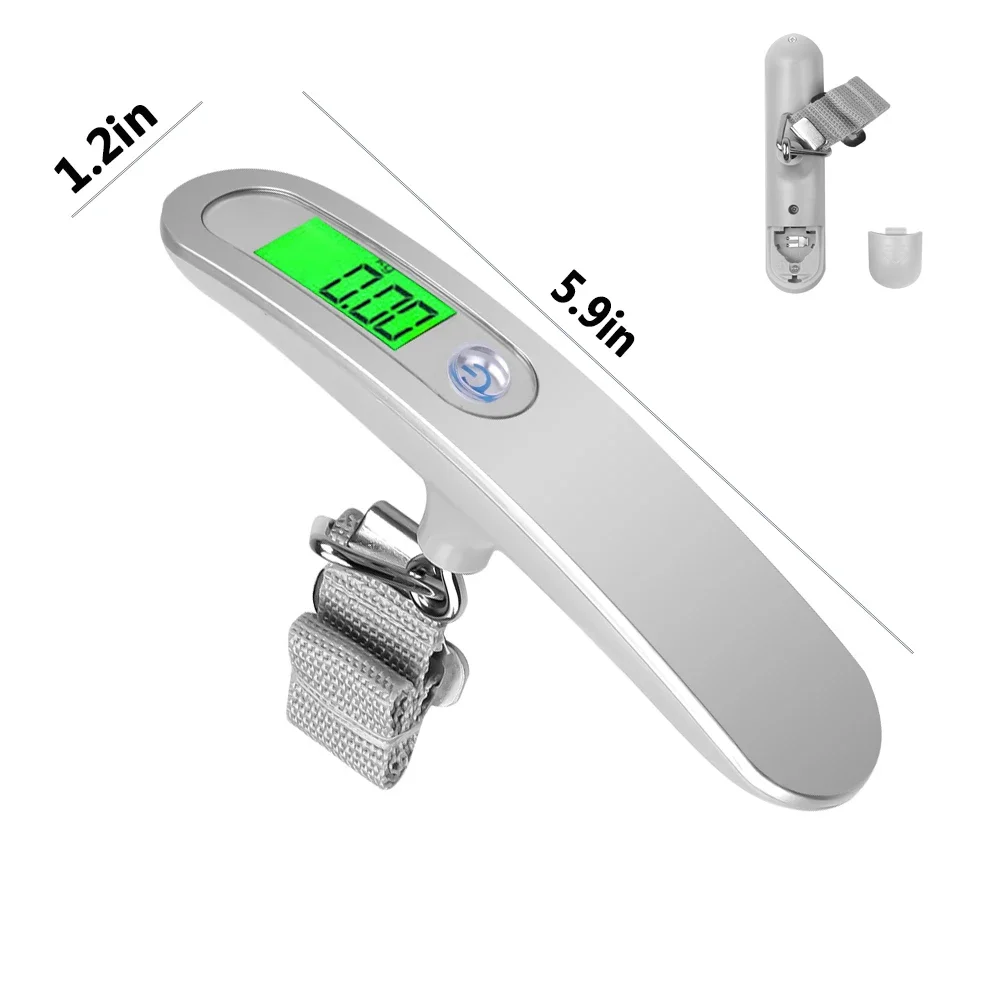 Enhanced Digital Backlight Travel Luggage Scale with Steelyard Hook, 50kg Capacity