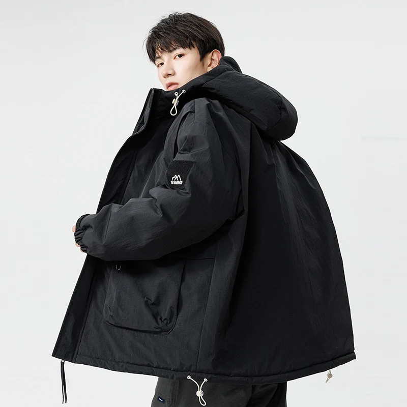 Winter Men's Jackets Hooded Zip-up Windbreaker Men's High Quality  Waterproof Cotton-Padded Coat Unisex Thick Warm Parkas Brand
