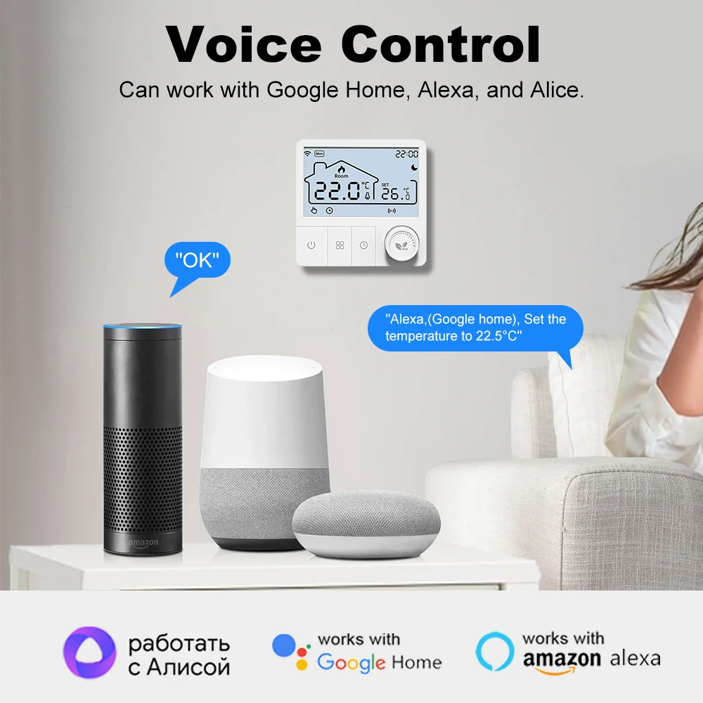 Tuya Wireless WiFi RF868 Thermostat Temperature Controller For Water/Electric Floor Heating Gas Boiler With Alexa Google Home