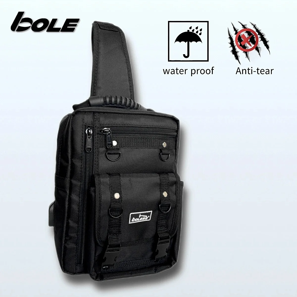 Chest Hang Tool Bag Single Shoulder Bag 1680D Oxford Cloth Backpack Multi-Functional Hard Man Style Preferred Satchel