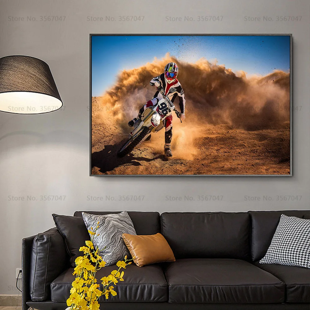 CP057 Cool Motorbike Cross Racing Motocross Moto Retro Poster Prints Art Canvas Painting Wall Picture For Home Decor |