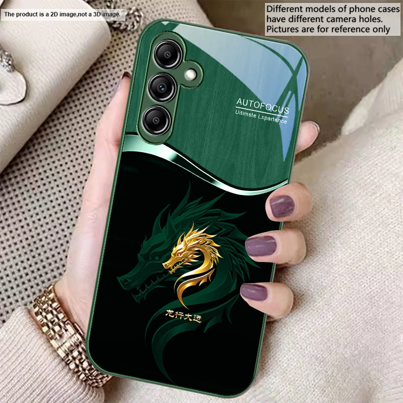 Gradient Golden Dragon Glass Phone Case