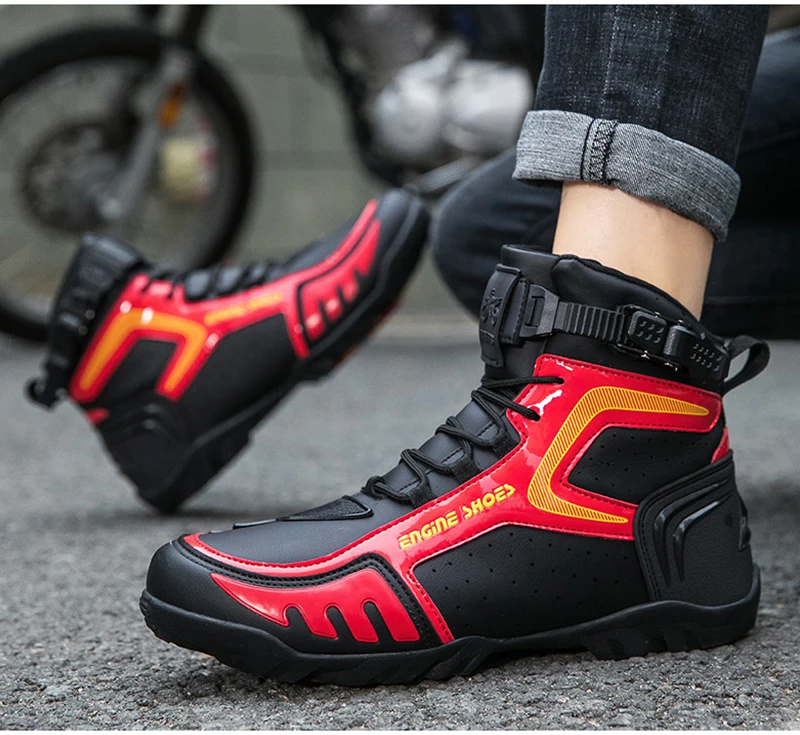 Motorcycle Shoes Men's Breathable Anti Slip Motocross Riding Ankle