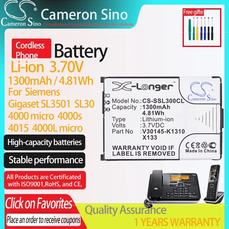 Batteria Del Telefono Cordless Cs Per Siemens Gigaset Sl3501 30 4000 Micro 4010 Active M 4210 Active M1 Adatto A Telekom L36880-N5401-A102