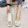2023 Spring New Korean Versatile Flat Women's Shoes Fashion Square Head Large Size Short Mouth Casual Women's Shoes 35-41 3