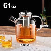 1800ML Home And Kitchen Transparent Glass Water Jug Camping Water Bottle Cold Coffee Pot Coffeeware Teaware Drink ItemsKettle 1