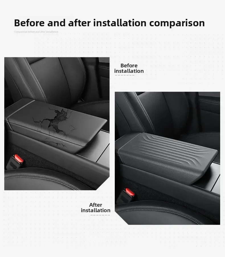 Für Tesla Model Y YL Juniper 2025 2026 Armlehnenbox-Schutzabdeckung TPE Mittelkonsole Armlehnen-Deckel Hülle Auto-Zubehör – Detail 5