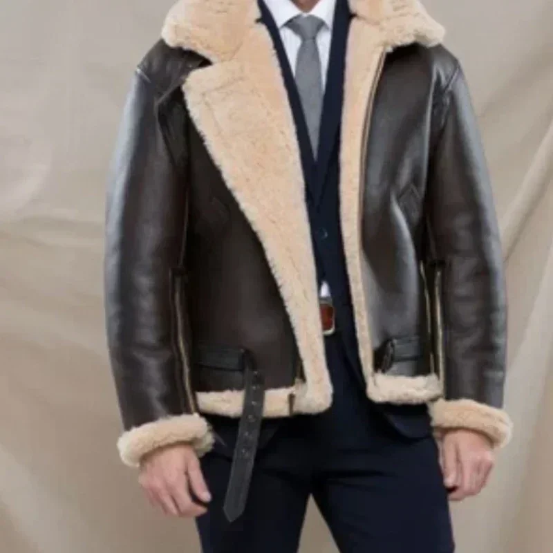 Winter Men's Leather Bomber Jacket Warm Casual Motorcycle PU Leather Coat Imitation Windbreaker leather jackets men winter jacket