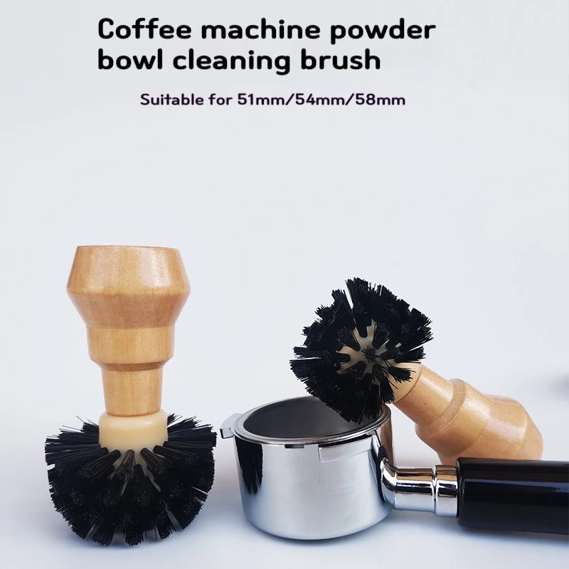 Coffee machine powder bowl cleaning brush Solid wood handle cleaning brush Coffee powder bowl brush Coffee machine cleaning