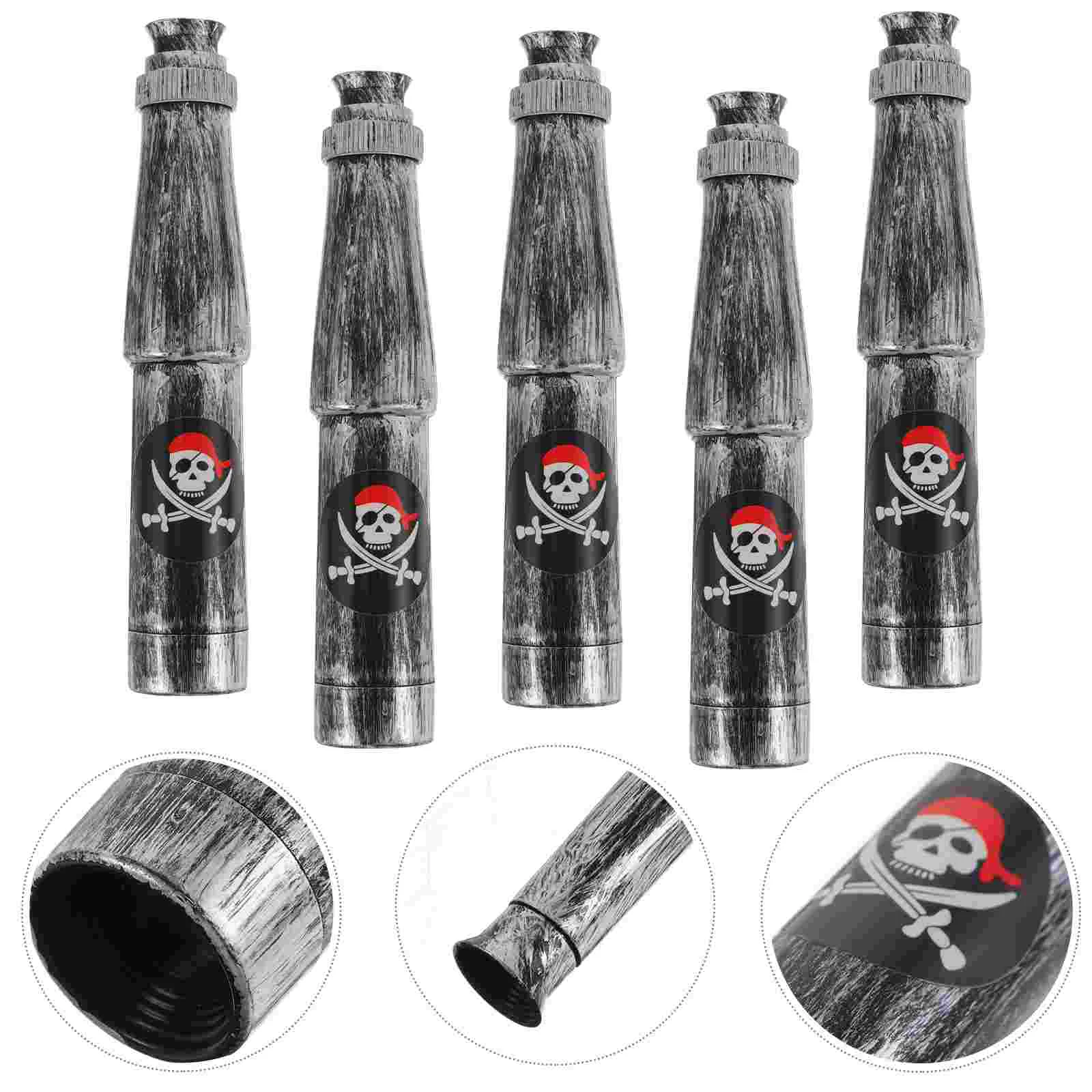 6 Pcs Kids Telescopes Decorative Pirate Make up Gift Fashion Toy Plastic Portable 5