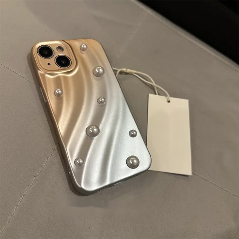 Faltige Perle Mädchen Herz Herbst/Winter Luxus Geeignet für iPhone 15 Telefon Fall 14 Pro Personalisierte 12 Vielseitig 11/13_voghion.com