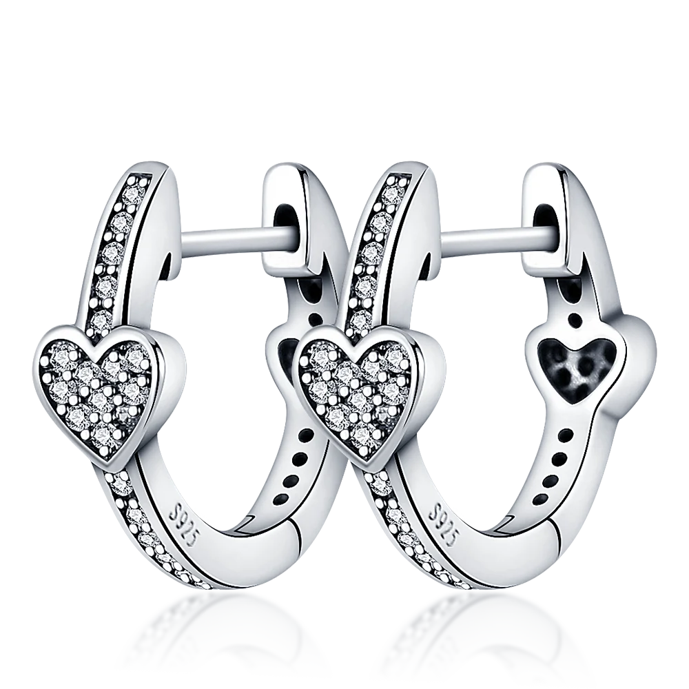 2022 Charm Double Hoop Earrings 925 Silver Fit Original Brand Charms Diy Fine Jewelry Gift For Women Fine Earring Making Gift 