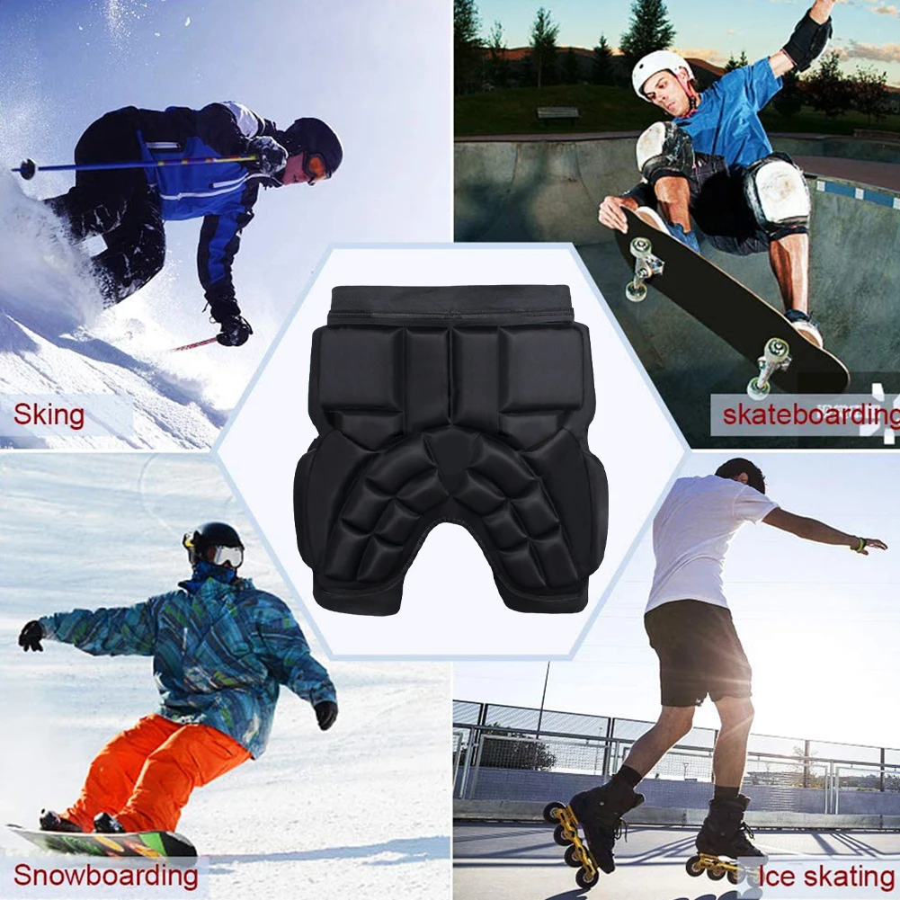 Unisex Hip Padded Shorts EVA Thickened Hip Protector Anti-Fall Skiing Protector Pad Adjustable For Adults Kids Skate Ski