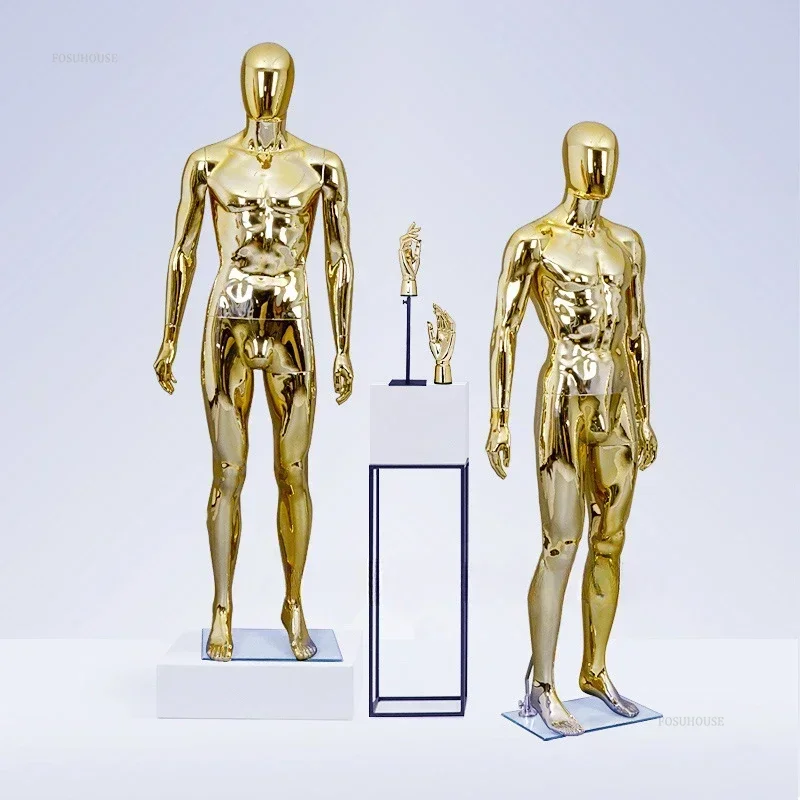 Modern Gold Mannequins for Women's Clothing Stylish Plastic Full Body Mannequins Simple Adult Mannequins for Clothing Stores L