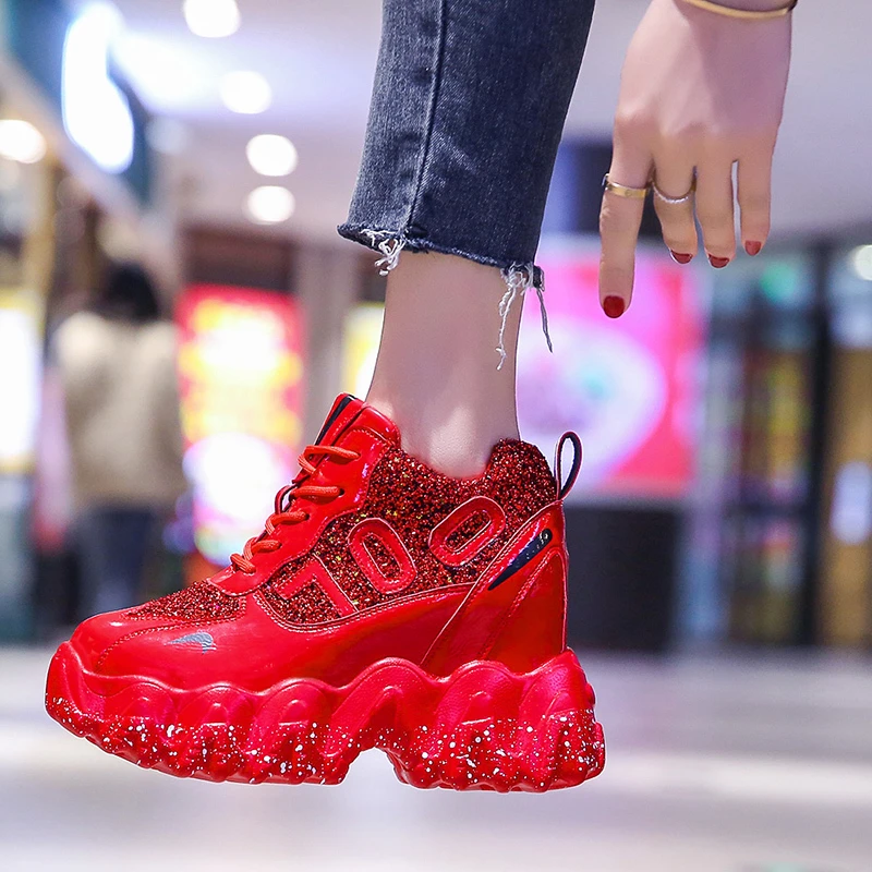 casual red shoes for women