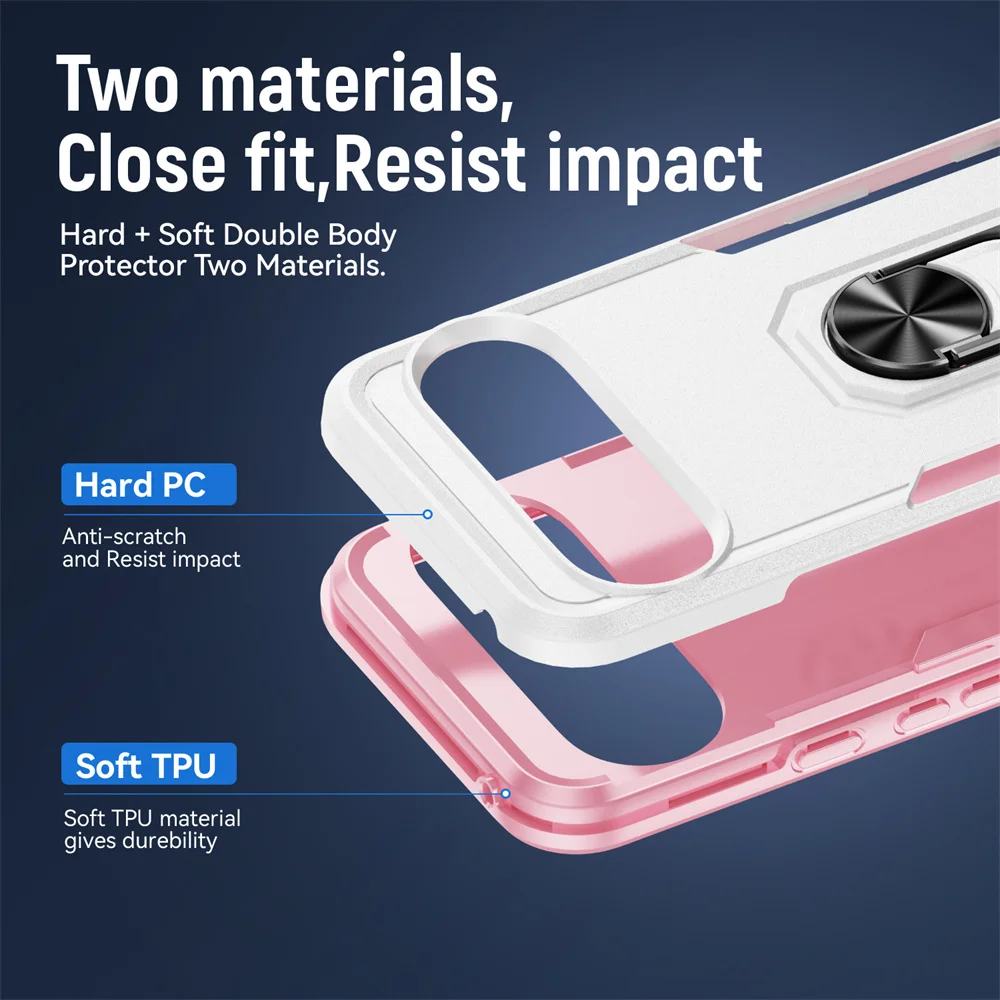 Luxury Armor Magnetic Folding Stand Phone Case with Color Collision Design