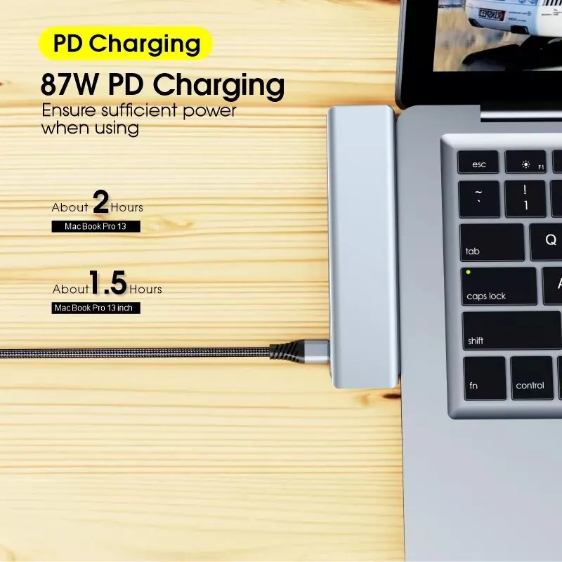 USB 3.0 C타입 허브-HDMI 어댑터, 4K USB C 도킹 스테이션, 허브 3.0 포함, TF SD 리더 슬롯 PD, 맥북 프로 에어 2018 2020
