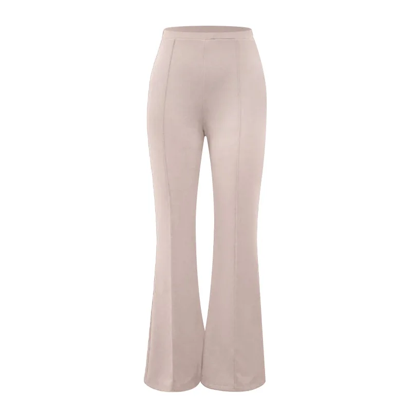 Women's Pants 2023 Summer Solid Medium Waist Slim Fit Micro Flare Pants  Corduroy Elastic Waist Casual Pants Commuter - Pants & Capris - AliExpress
