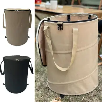 37L Camping Garbage Bin Pop-up Outdoor Trash Can Portable Storage Bucket Foldable Garden Garbage Bag Camp Dirty Clothes Basket