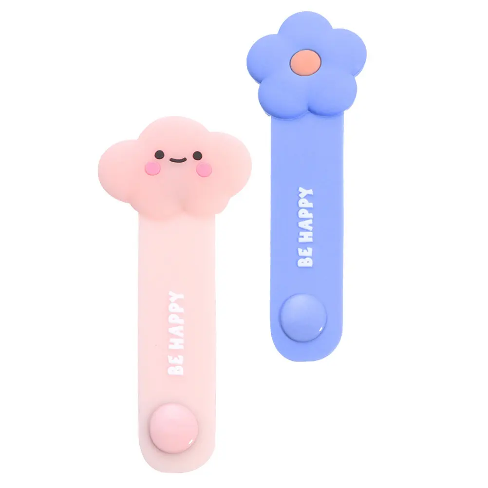 2Pcs 실리콘 코드 정리기 케이블 홀더 유용한 데스크탑 케이블 관리 클립 깔끔한 와이어 보관 솔루션 데이터 와이어 와인더