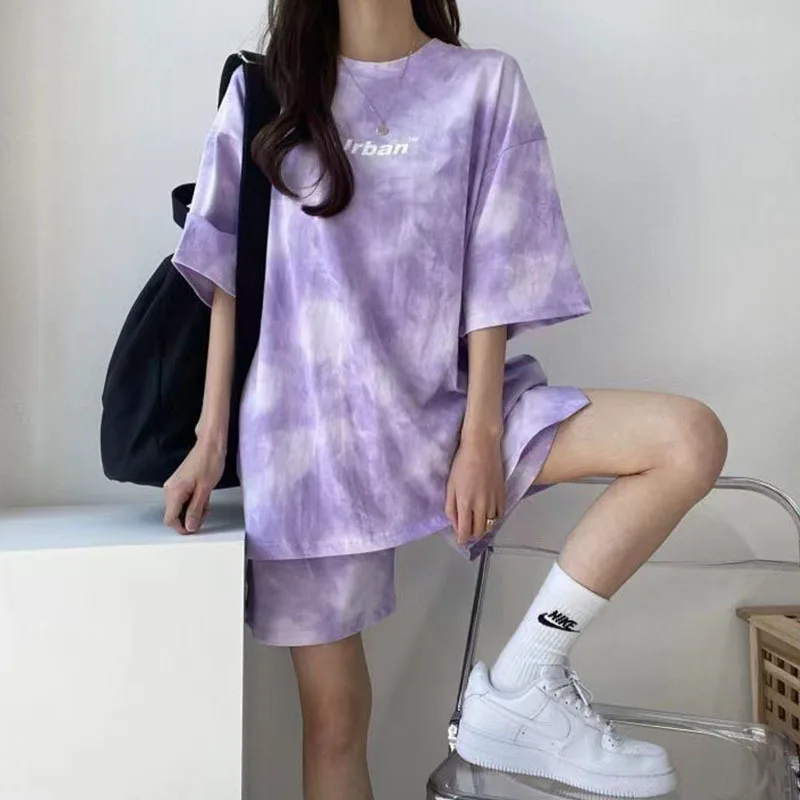 

Summer Women's Letter Printing T-shirt And Shorts Two Piece Sets Elegant Casual Tracksuit 2 Piece Outfit Set Women
