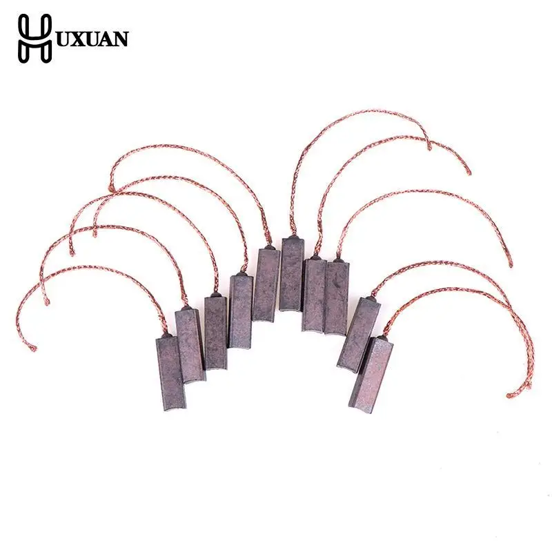 Carbon Brushes Wire Leads Generator Generic Electric Motor Brush Replacement 4.5 x 6.5 x 20mm 10Pcs carbon brush