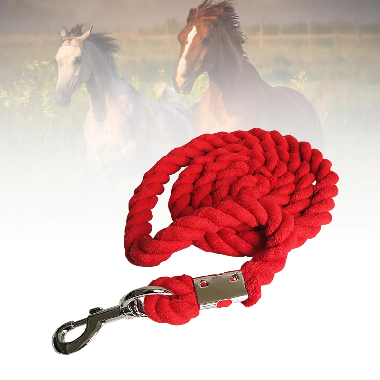 Horse Lead Rope Accessory Heavy Duty Bolt Snap Clip Swivel Buckle Easy to Use for Livestock Durable Practical Horse Leading Rope