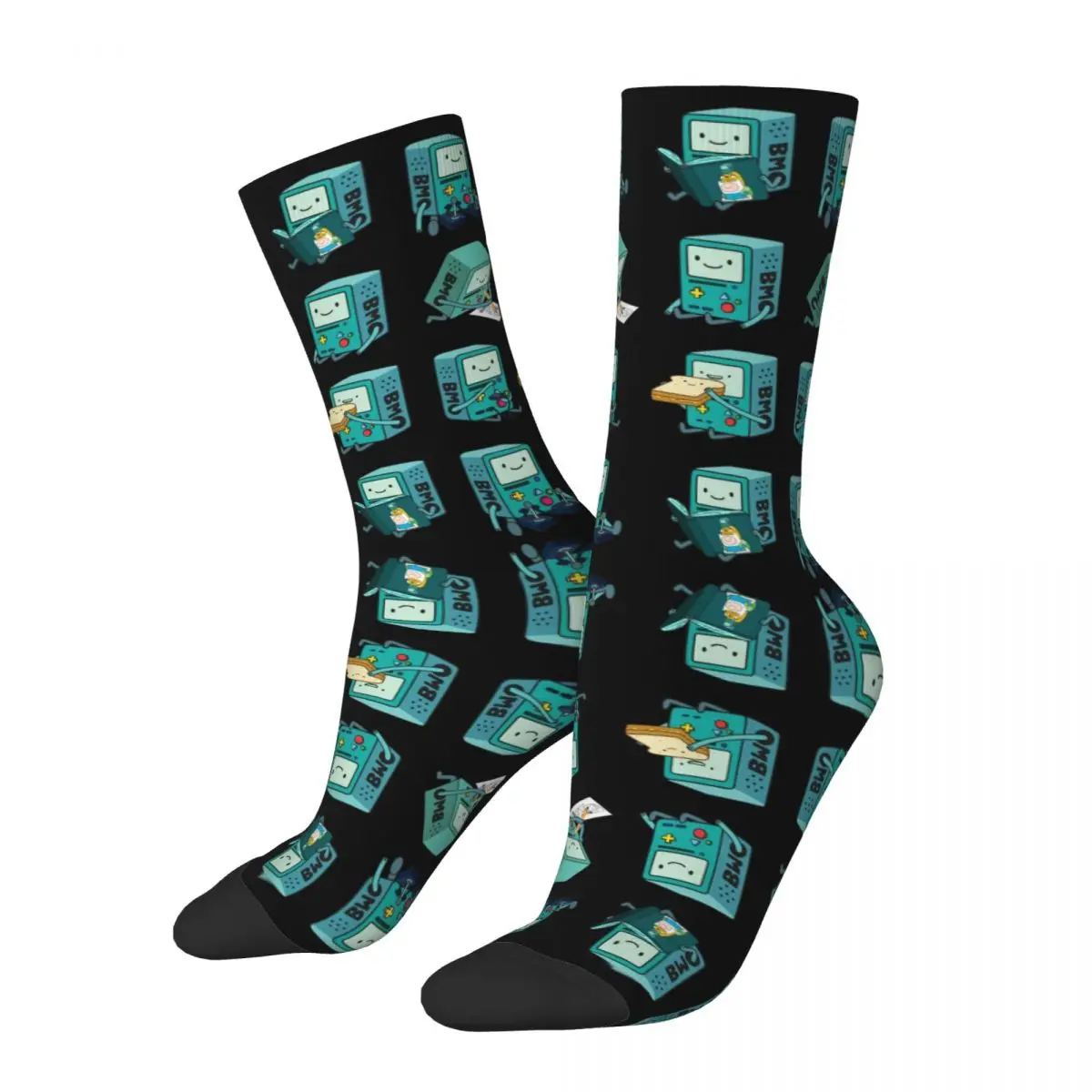 

Finn Jake BMO Socks Harajuku High Quality Stockings All Season Long Socks Accessories for Unisex Gifts