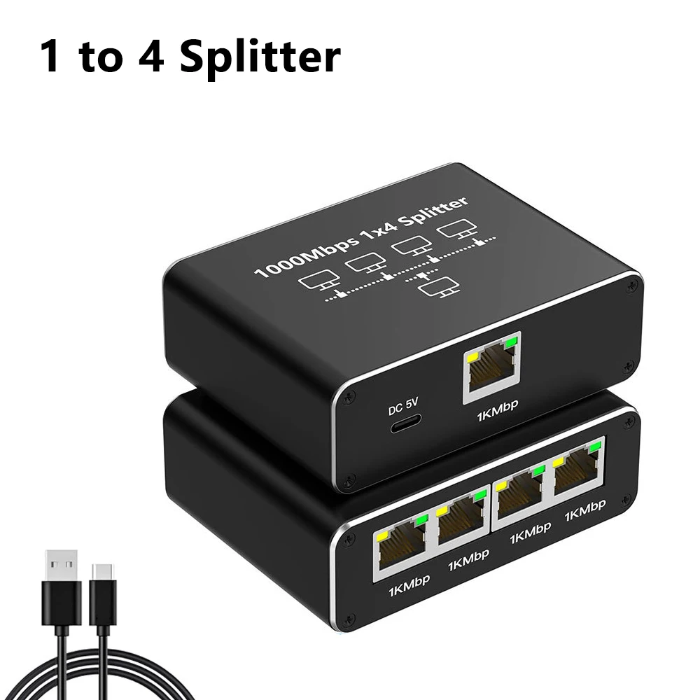 SWITCH ETHERNET, Switch RJ45 4 Ports 1000Mbps Network LAN Switch, Repartiteur C EUR 35,50