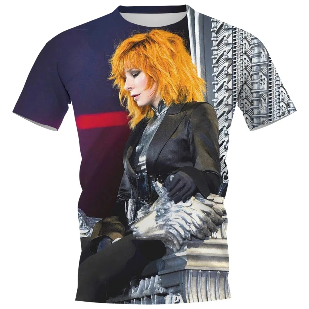 Mylene Farmer 3D Print Oversized Short Sleeve T Shirt