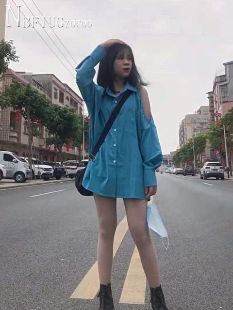 Shoulder Lapel Single Breasted Women Blouse Loose Female Blouses