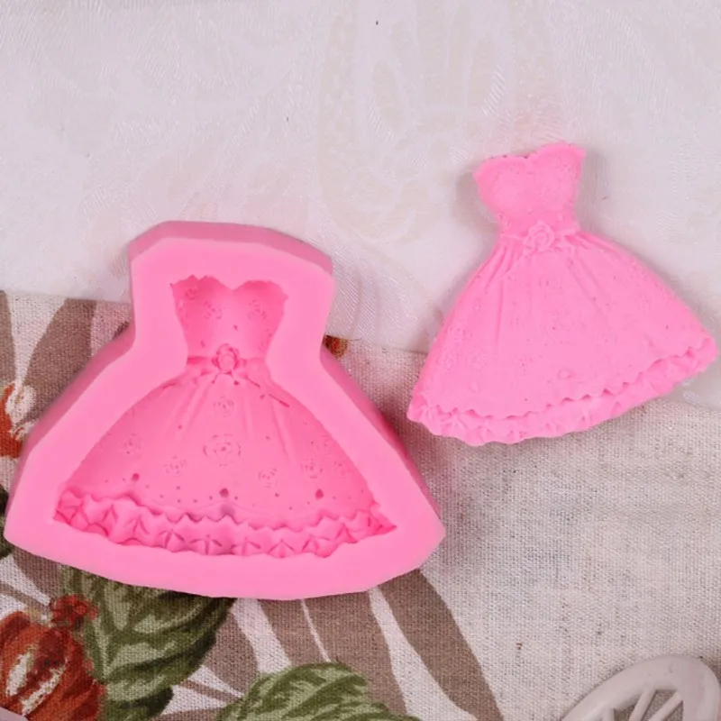 

3D Dress Princess Dress Wedding Dress Shape Silicone Mold Fondant Cake Decoration Dessert Pastry Accessories Kitchen Baking Tool