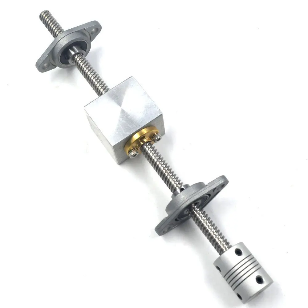 

1 Набор 200 мм длина 8 мм диаметр серебристый вертикальный 2 мм свинцовый винт стержень и крепление на подушку T8 свинцовый винт комплект для 3D-принтера