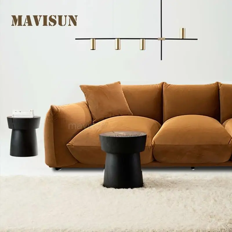 Nordic Lamb Velvet Floor-To-Ceiling Living Room Three-Person Small And Medium-Sized Apartment Fabric Sofa Modern Furniture