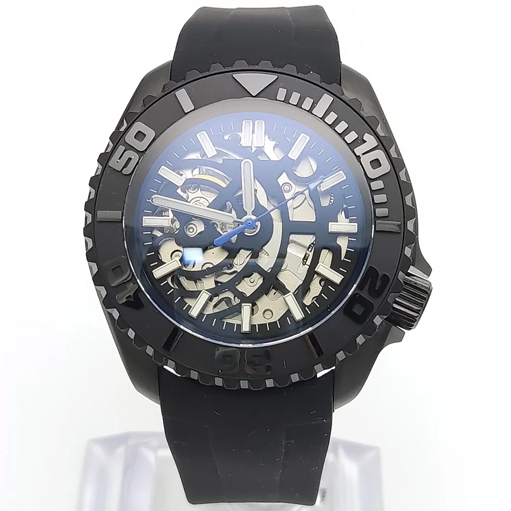 

Часы наручные NH70 Мужские автоматические, спортивные механические Светящиеся в темноте модные с резиновым ремешком, 42 мм