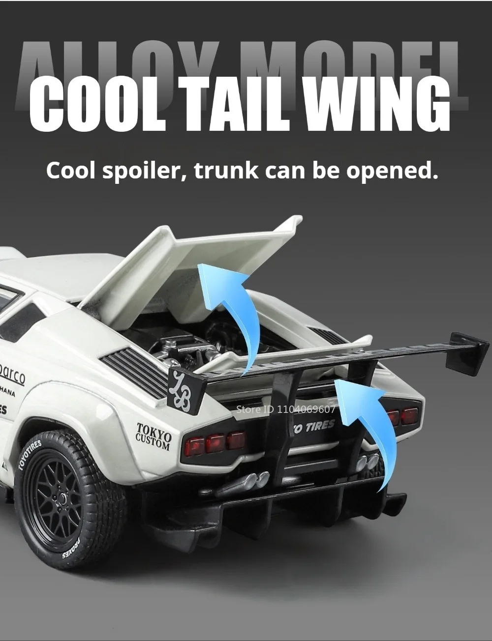 1:32 Lambor Countach LP500S LBWK Spielzeugautos Modellautos aus Legierung Druckguss mit Öffnenden Türen Miniaturfahrzeug mit Licht und Sound Auto für Jungen Bildung und Unterhaltung – Detail 25