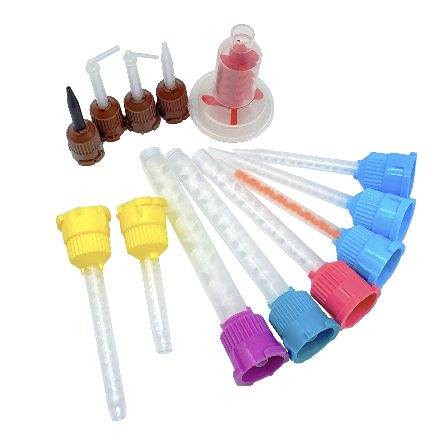50pcs/Lot Dental Mixing Tips Impression Materials Lab Denture Laboratory Color Tubes Disposable Silicone Rubber