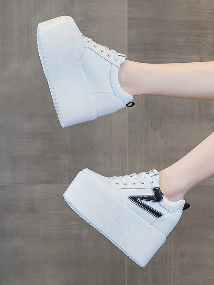12 cm hohe Keilabsatzschuhe aus Leder für Damen - true-deals-club