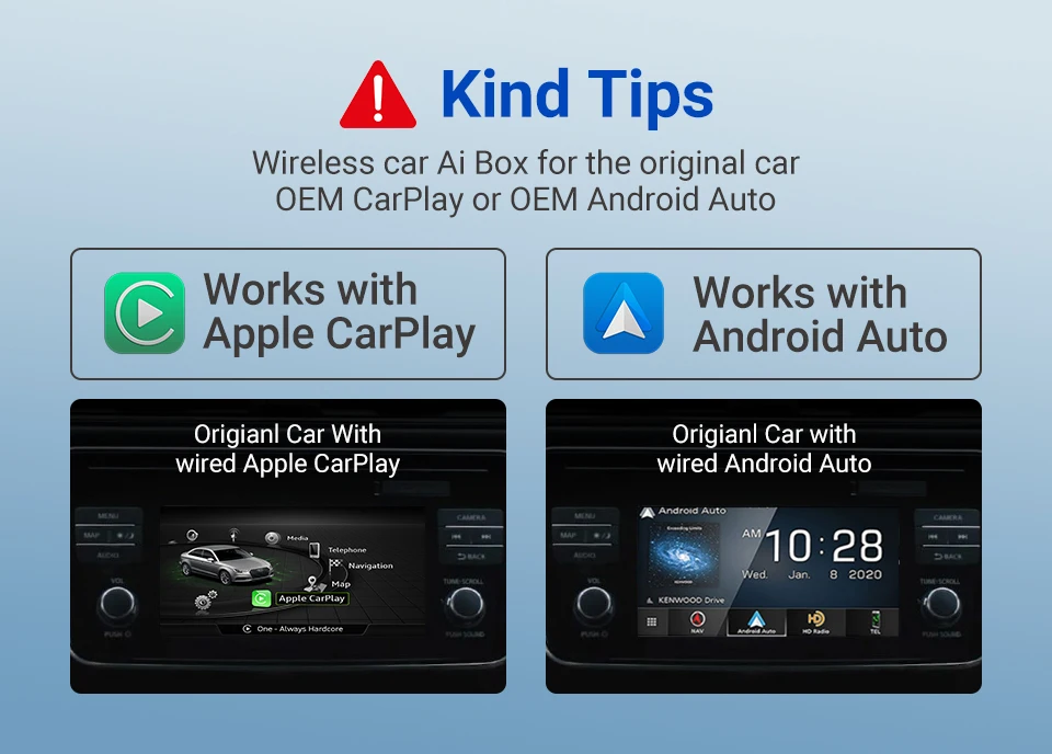 Verdrahtet an drahtlosen Adapter Android Auto Carplay Apple Auto Spiel zubehör iPhone Android Phone Ai Box 5,0 – Detail 3