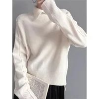 Autumn Long Sleeves Women Sweater European Station Loose Fitting Female Knitwear Solid Color Fashion Ladies Pullover Knitting 2