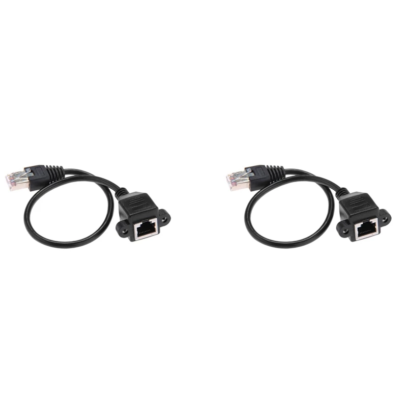 

2X, 1 фут RJ45 штекер-гнездо винтовое крепление для панели Ethernet LAN Сетевой удлинитель