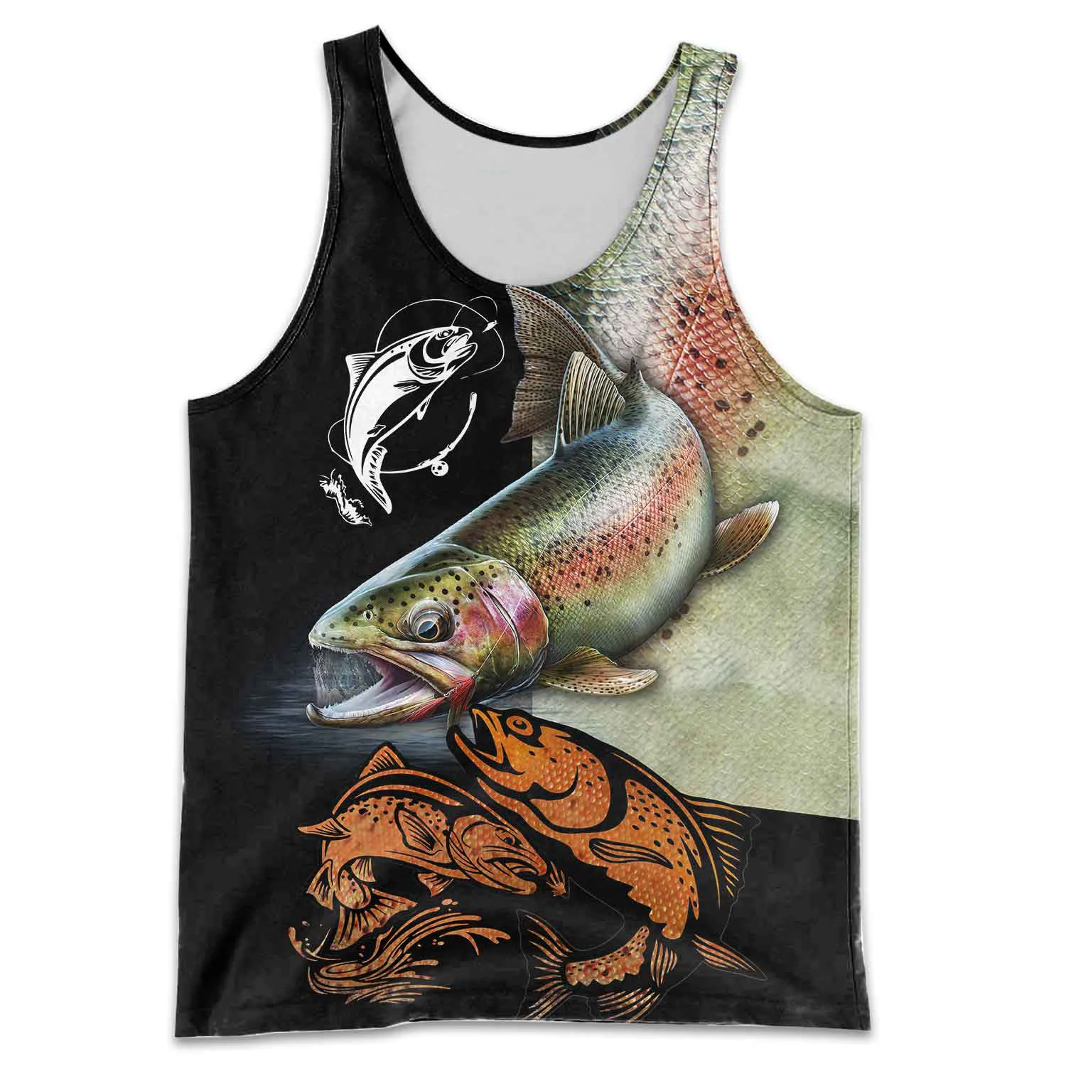 Liebe Forelle Angeln 3D All Over Gedruckt Männer weste Sommer Harajuku Ärmelloses T-shirt Unisex Casual Polyester Tank Tops BX-66 – Detail 14