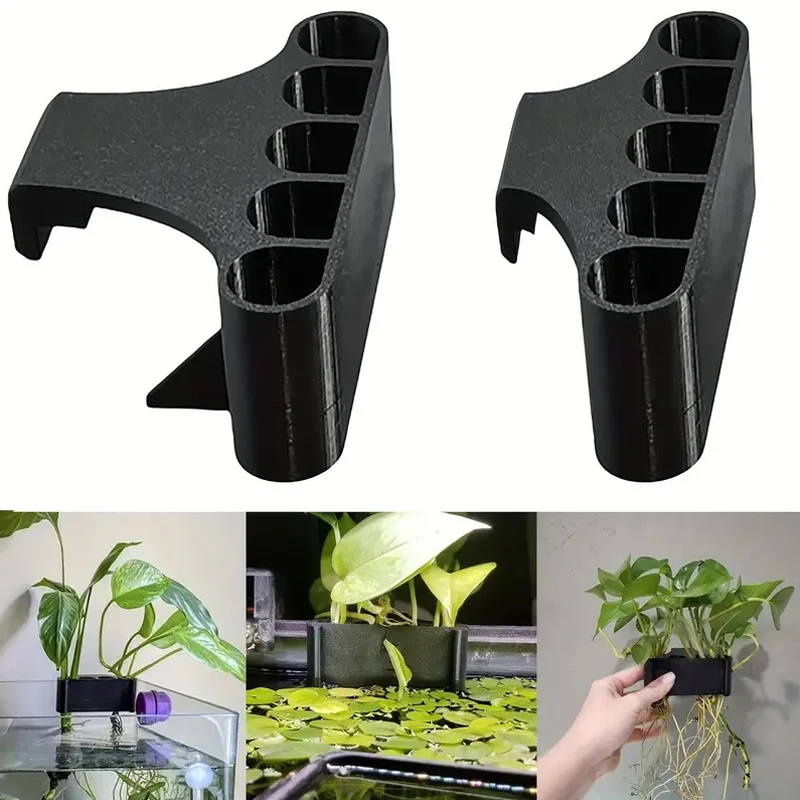 1pc Aquarium Hanging Aquatic Plant Holder Fish Tank Water Planting Plants Fixed Holder Planter Emersed Green Plant Pot With Hole aquarium hose holder aquarium plant tools rack